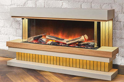 Flamerite Fires Elara 52" e-FX Electric Fireplace Freestanding Suite with Base
