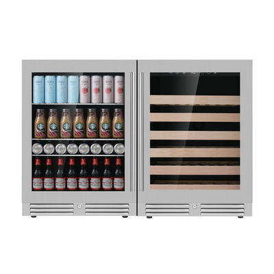 KingsBottle 48ā³ Ultimate Under-Bench Wine & Beverage Fridge Combo