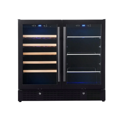 KingsBottle 36-Inch Beer and Wine Cooler Combo ā Dual Zone, Premium Glass Door