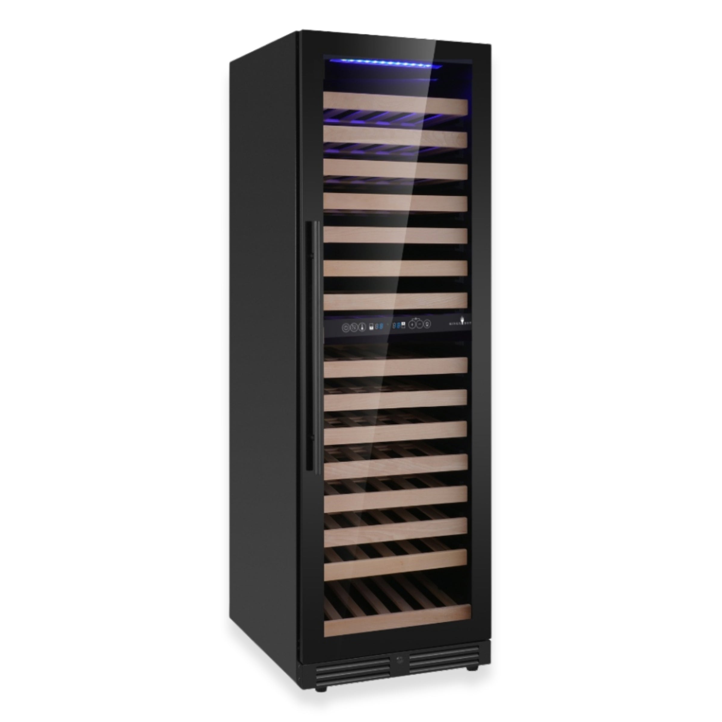 KingsBottle Upright Dual‑Zone Large Wine Cooler with Low‑E Glass Door