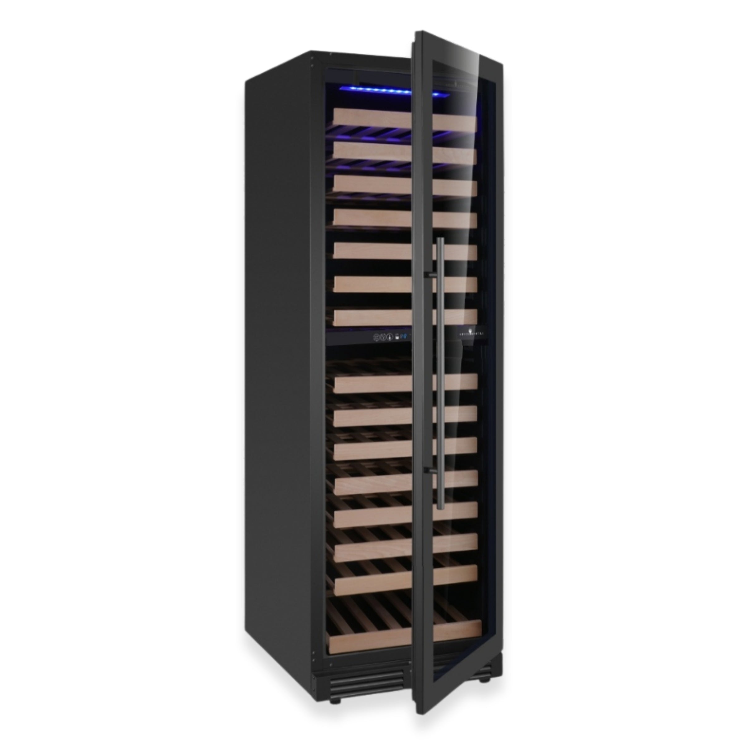 KingsBottle Upright Dual‑Zone Large Wine Cooler with Low‑E Glass Door