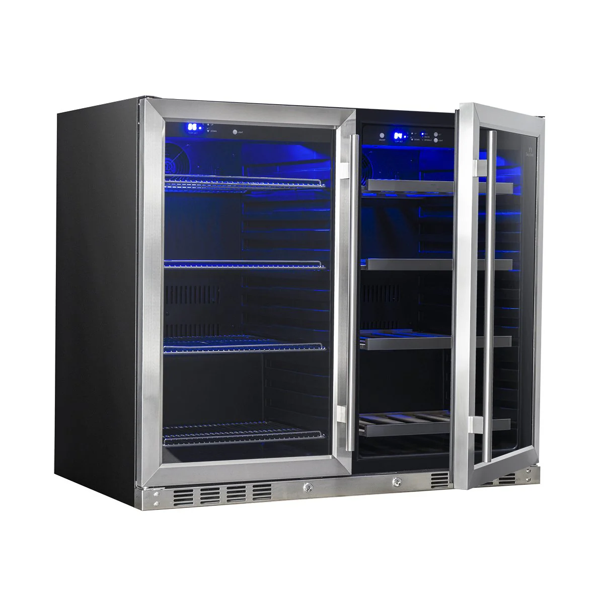 KingsBottle 39″ Under‑Counter Wine & Beer Fridge Combo