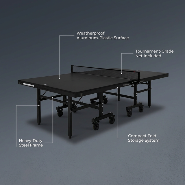 Killerspin MyT10 BlackStorm Outdoor Table Tennis Table — Lifestyle