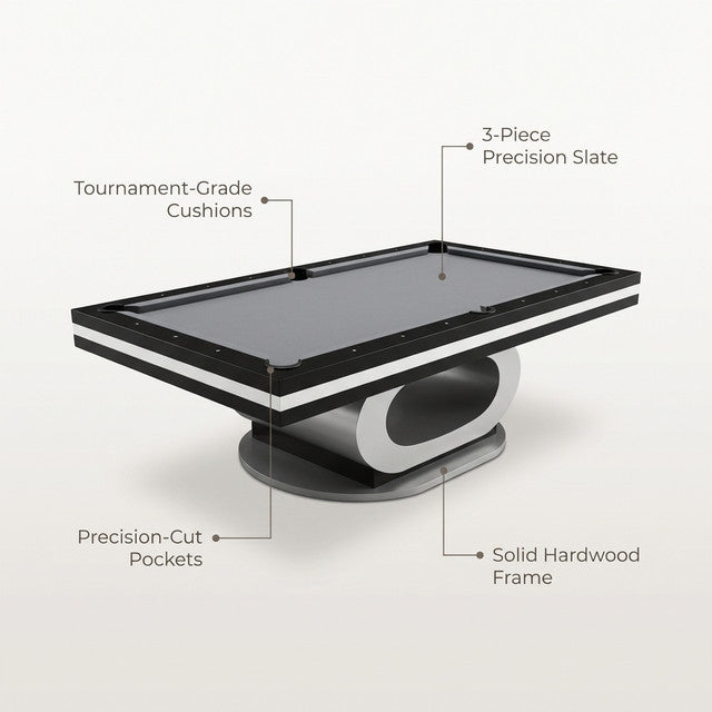 White Billiards Sierra Modern Pool Table — Lifestyle