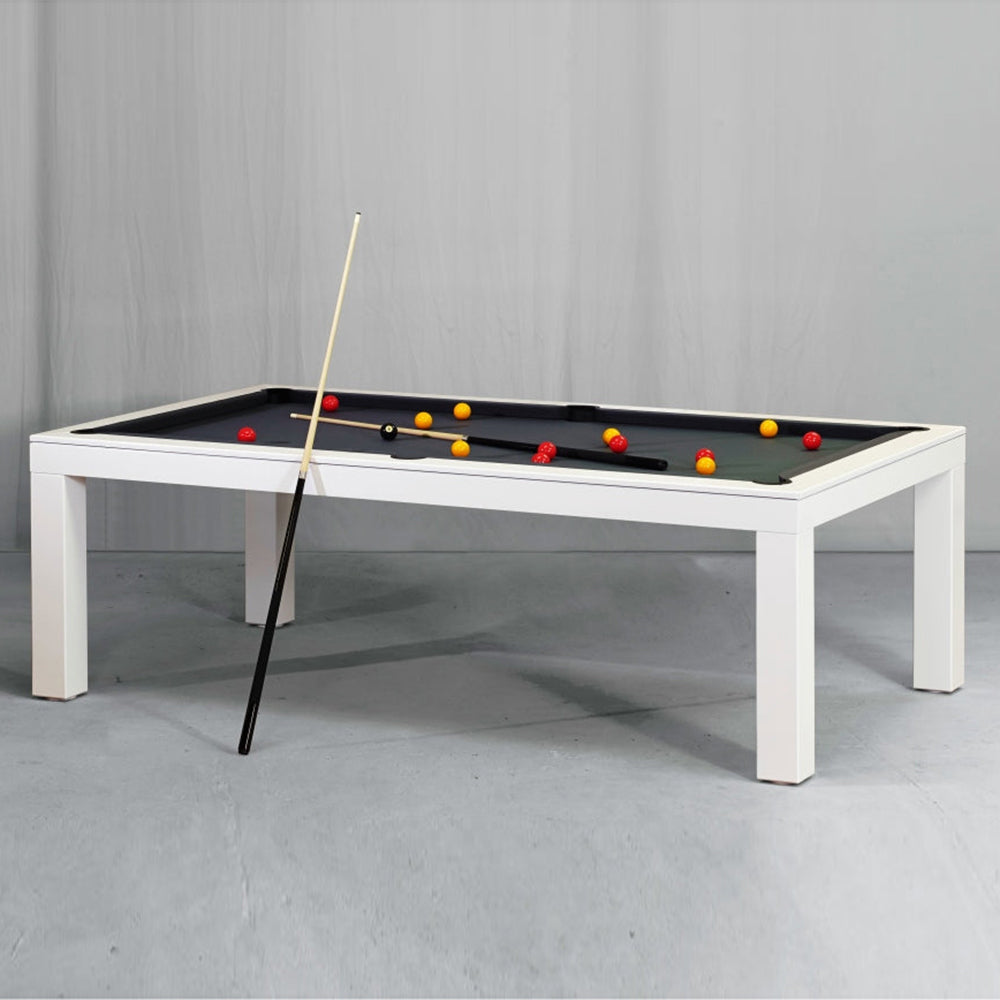White Billiards Alpha Luxury Dining Top Pool Table