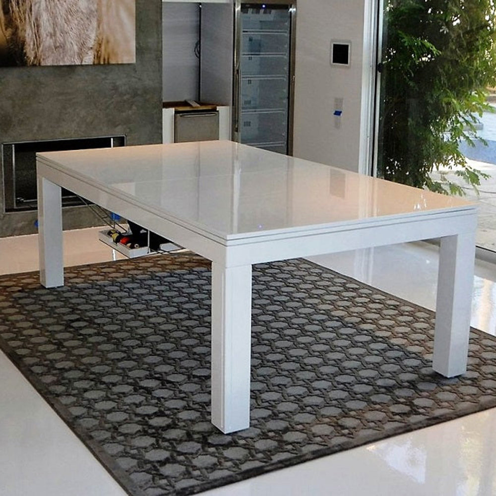 White Billiards Alpha Luxury Dining Top Pool Table