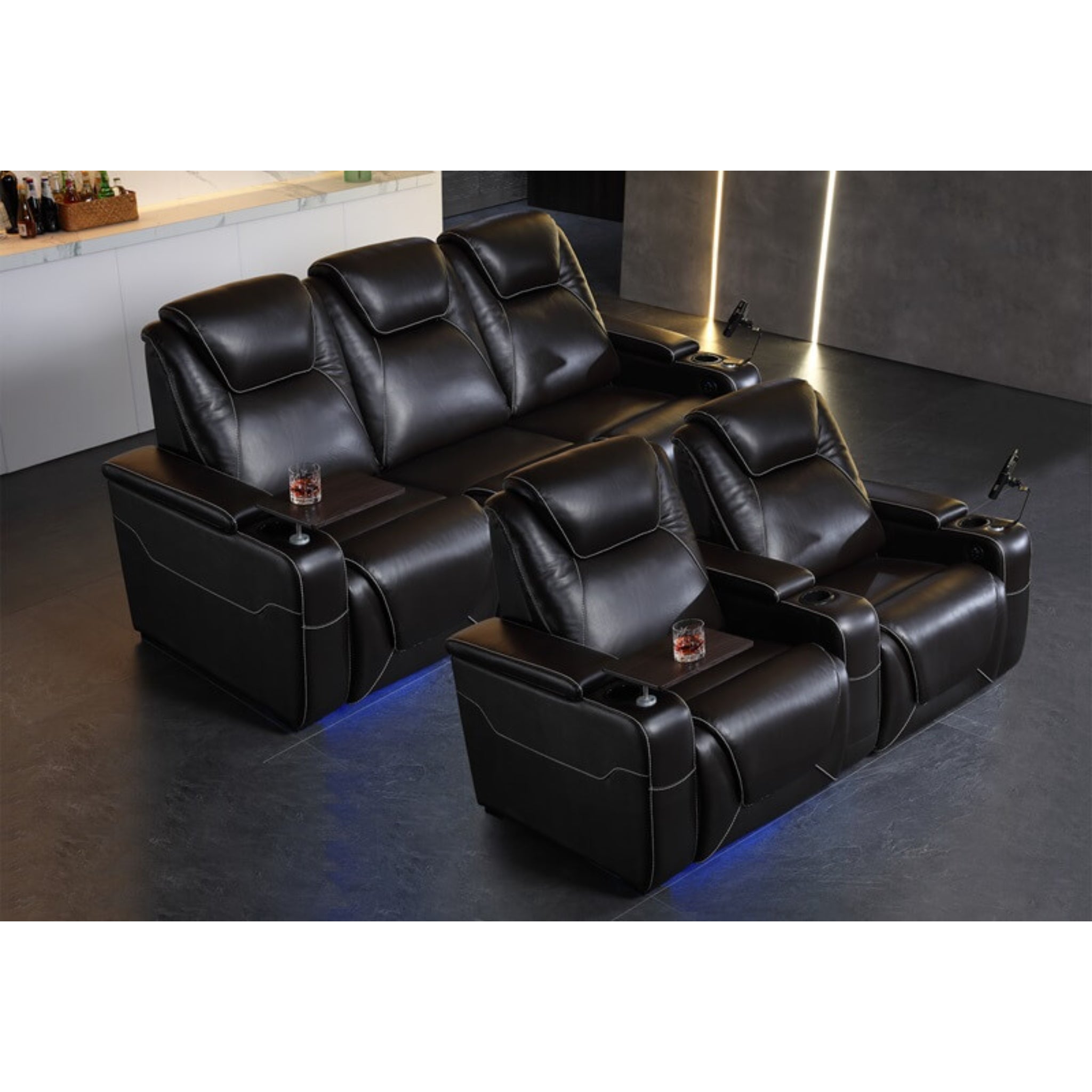 Linsen Seating LS‑886 Home Cinema Room Sofas with Tray Table