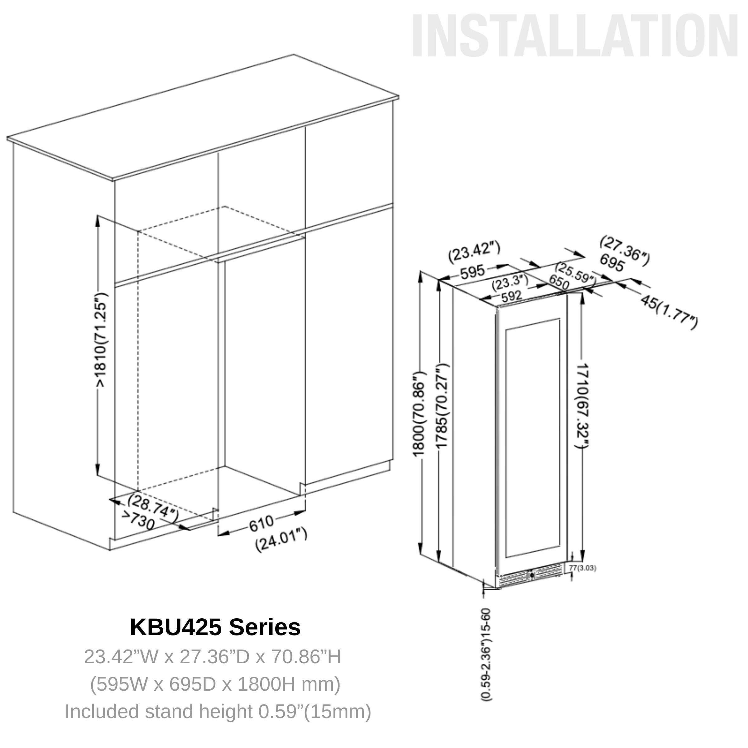 KingsBottle Upright Wine & Beverage Cooler Combo with Low‑E Glass