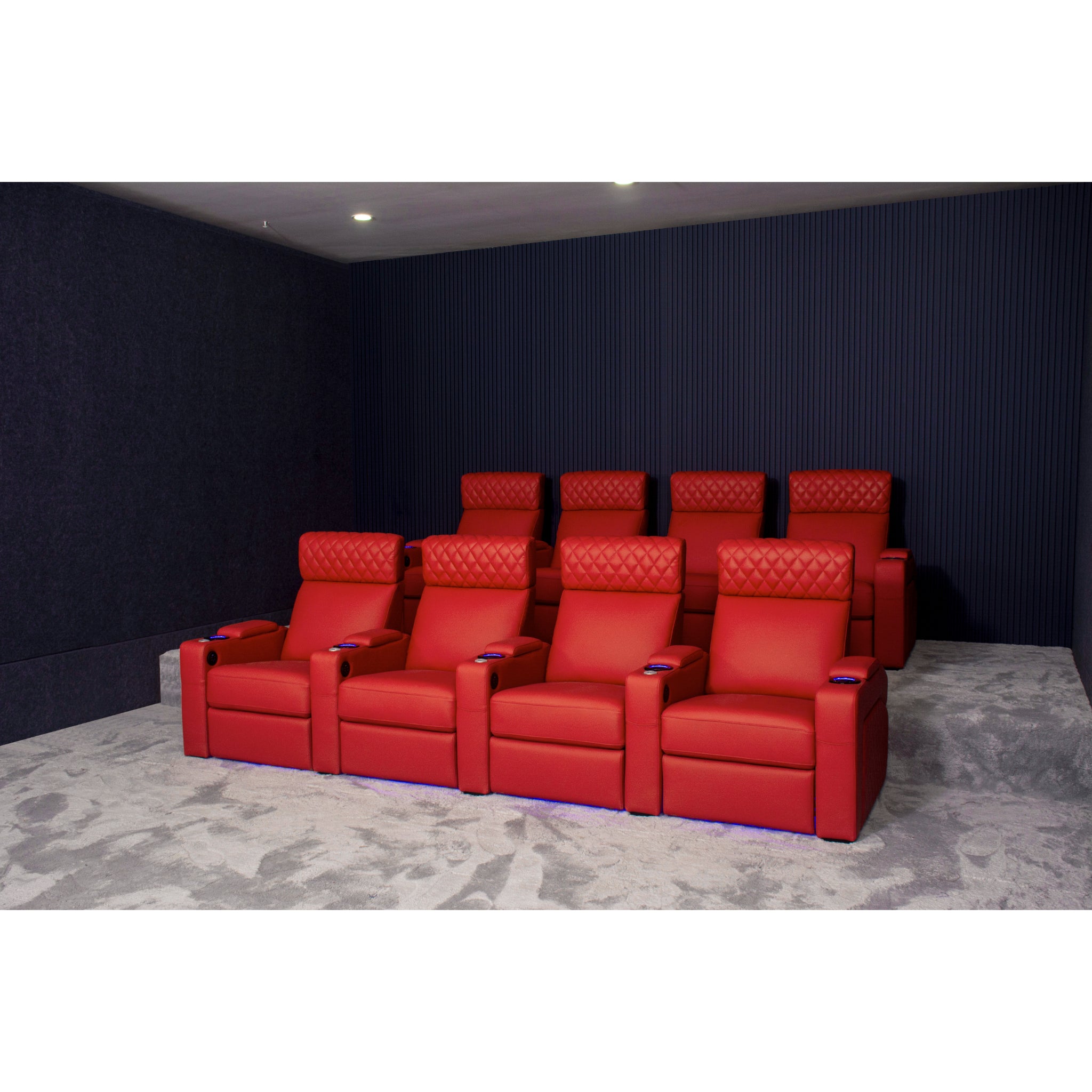Linsen Seating LS-6102 Red Leather Electric Theater Recliner