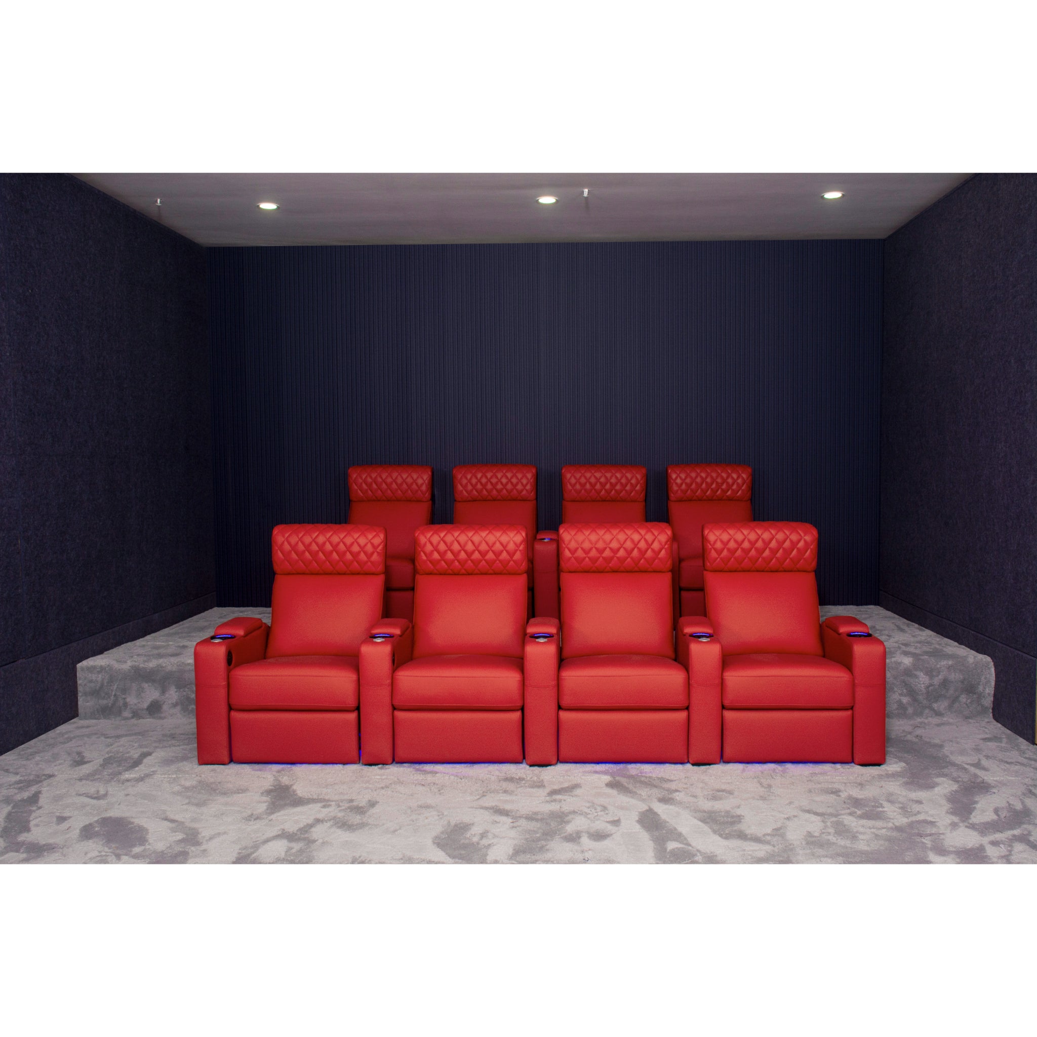 Linsen Seating LS-6102 Red Leather Electric Theater Recliner