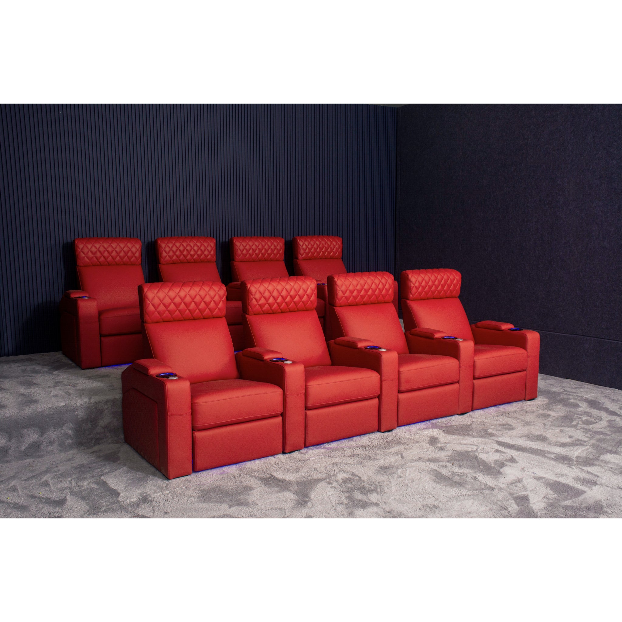 Linsen Seating LS-6102 Red Leather Electric Theater Recliner