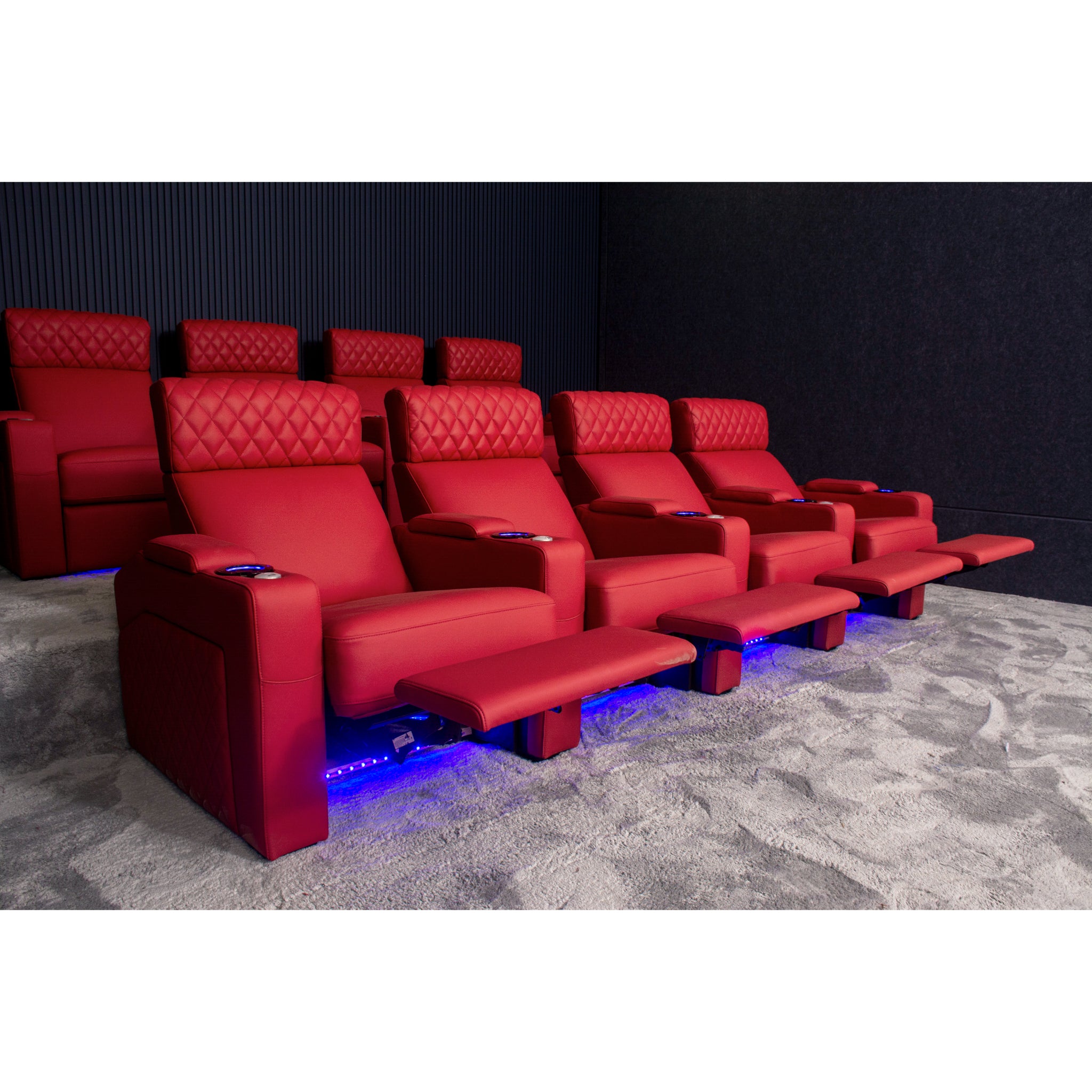 Linsen Seating LS-6102 Red Leather Electric Theater Recliner