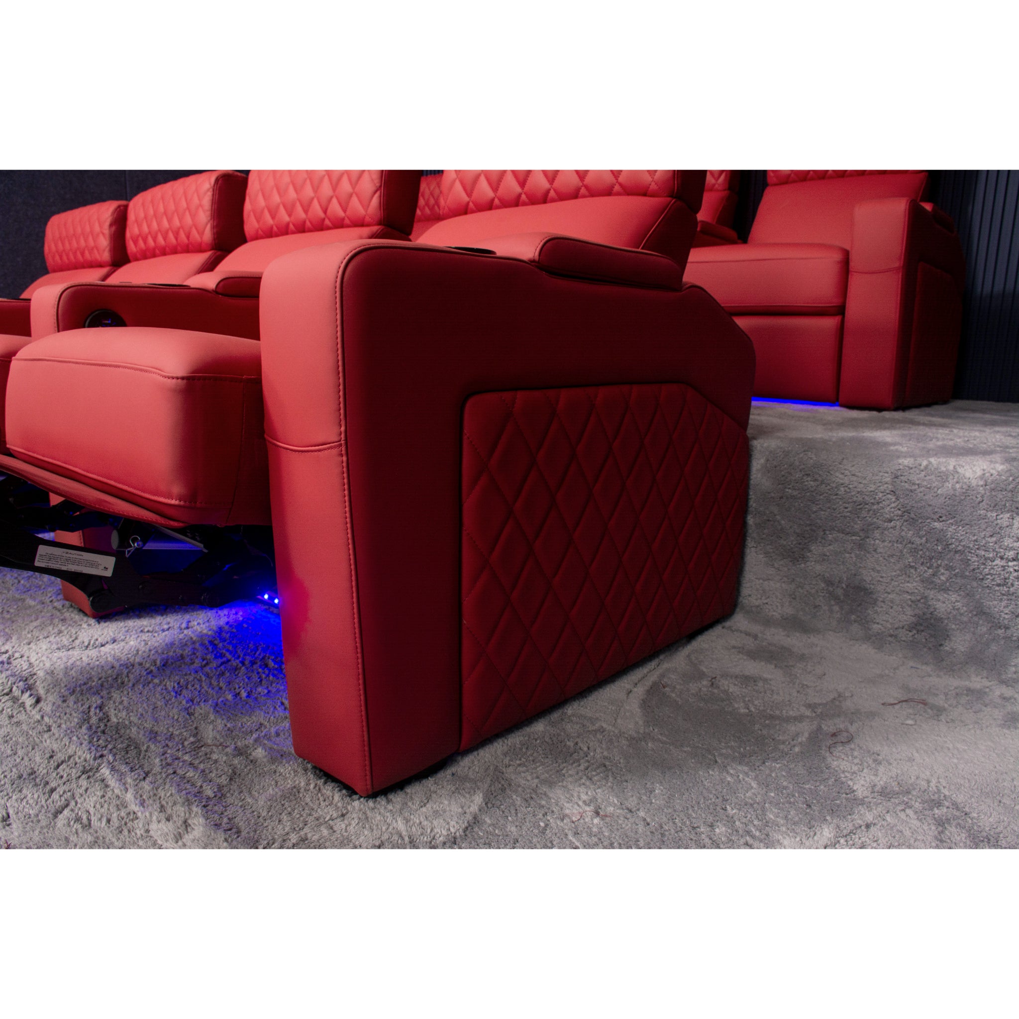 Linsen Seating LS-6102 Red Leather Electric Theater Recliner
