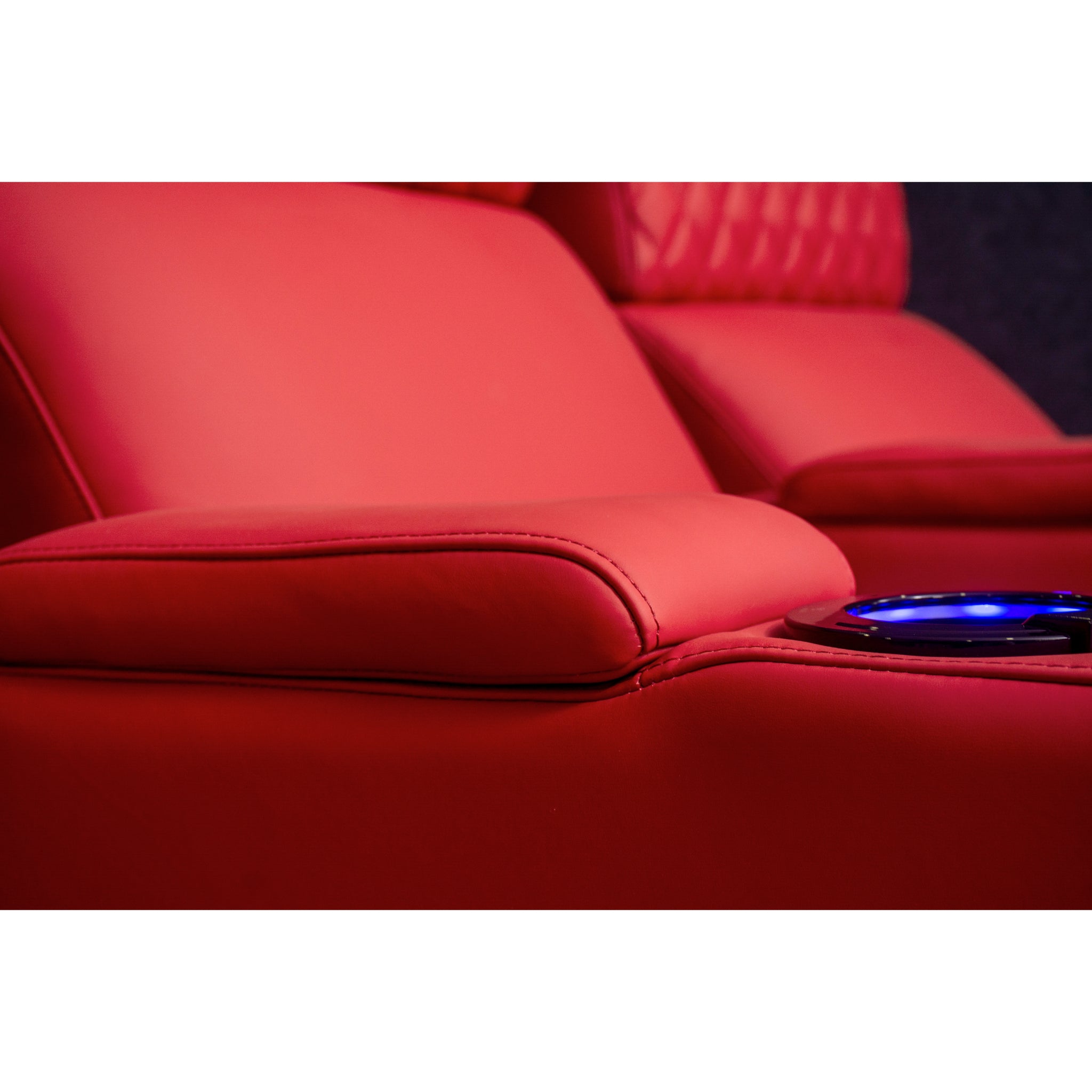 Linsen Seating LS-6102 Red Leather Electric Theater Recliner
