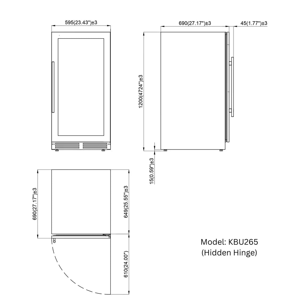 KingsBottle 47″ Upright Dual-Zone Wine & Beverage Refrigerator