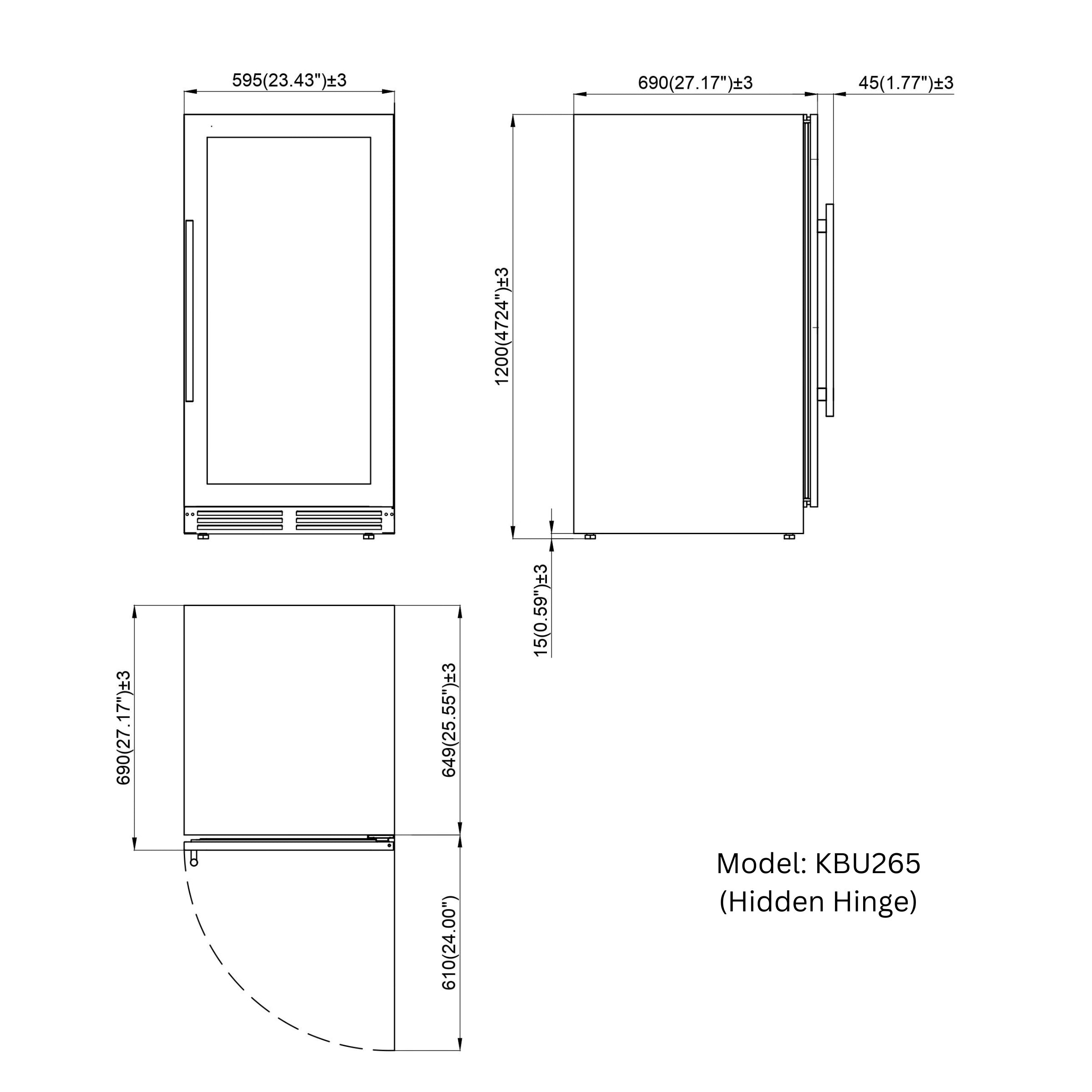 KingsBottle 47‑Inch Dual‑Zone Wine Cooler with Low‑E Glass Door