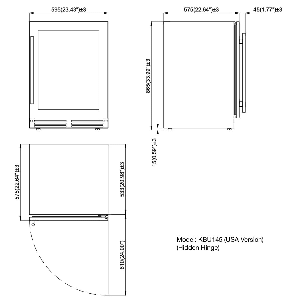KingsBottle 24‑Inch Dual‑Zone Under‑Counter Wine Cooler with Low‑E Glass Door