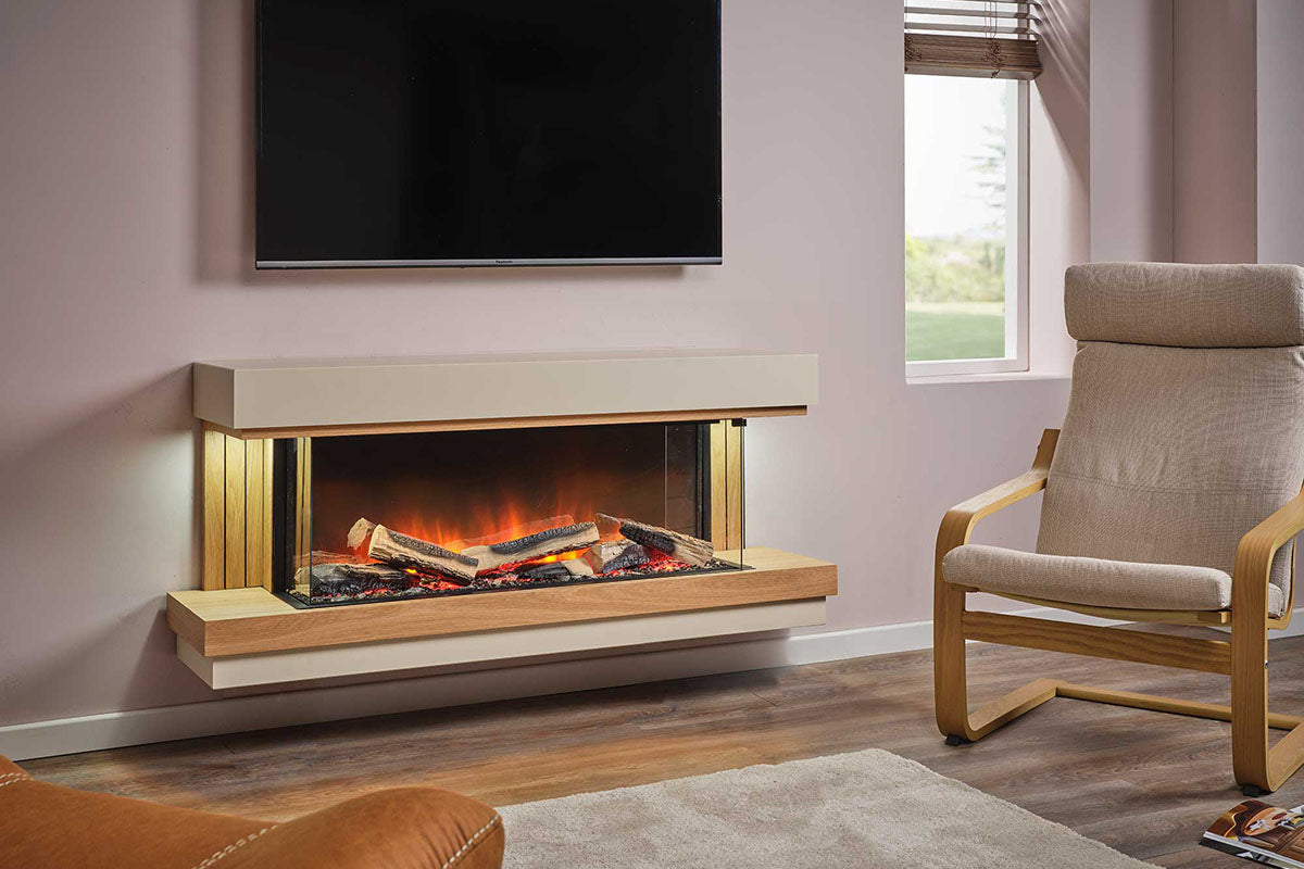 Flamerite Fires Elara 52" e-FX Slim Electric Fireplace Wall Mount Suite