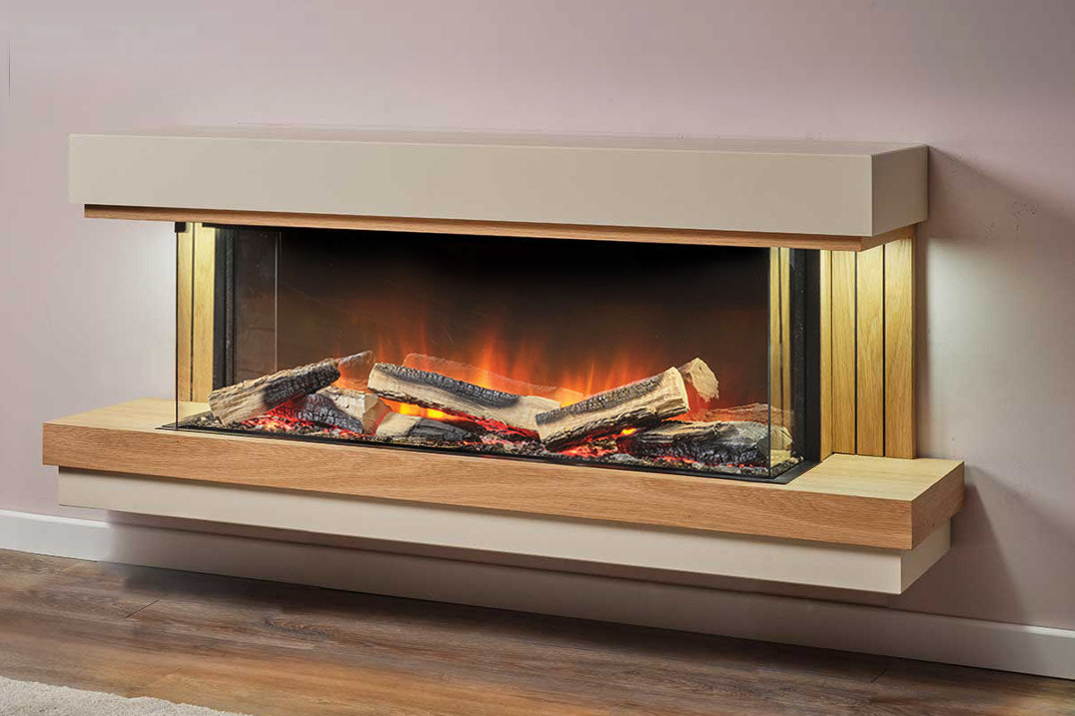 Flamerite Fires Elara 52" e-FX Slim Electric Fireplace Wall Mount Suite