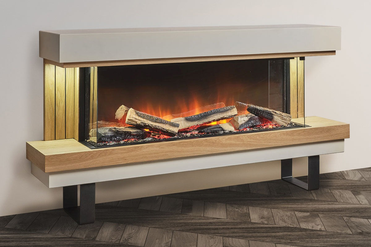 Flamerite Fires Elara 52" e-FX Electric Fireplace Freestanding Suite with Legs