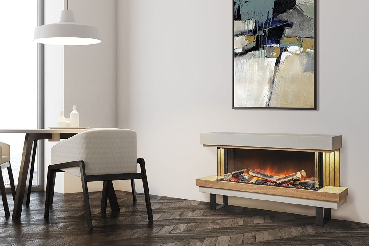 Flamerite Fires Elara 52" e-FX Electric Fireplace Freestanding Suite with Legs