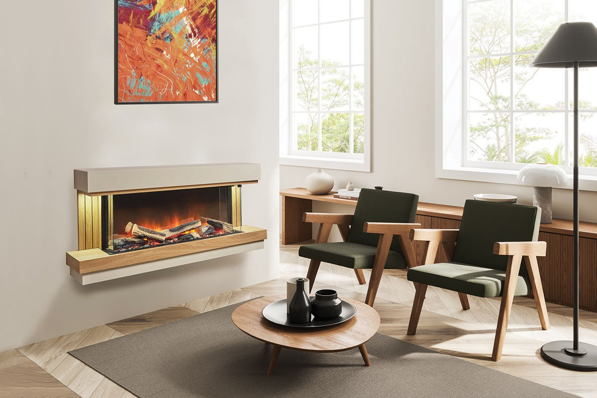 Flamerite Fires Elara 52" e-FX Slim Electric Fireplace Wall Mount Suite