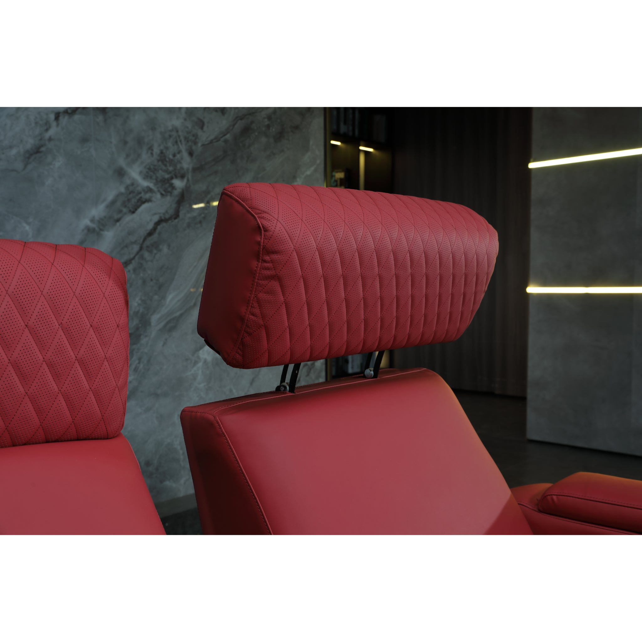 Linsen Seating LS-6102 Red Leather Electric Theater Recliner