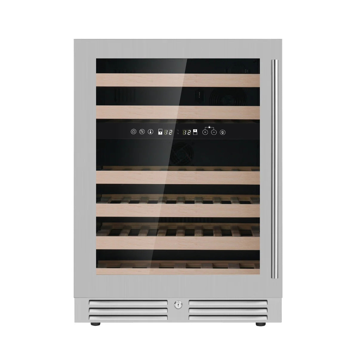 KingsBottle 24‑Inch Dual‑Zone Under‑Counter Wine Cooler with Low‑E Glass Door