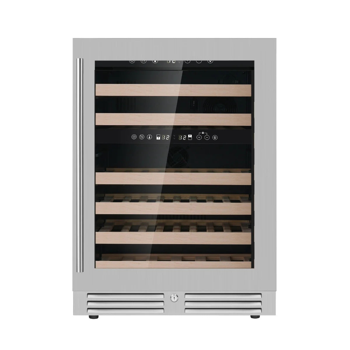 KingsBottle 24‑Inch Dual‑Zone Under‑Counter Wine Cooler with Low‑E Glass Door
