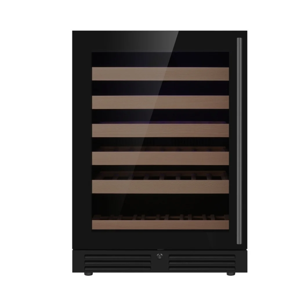 KingsBottle 24″ Under‑Counter Single‑Zone Wine Cooler with Low‑E Glass Door