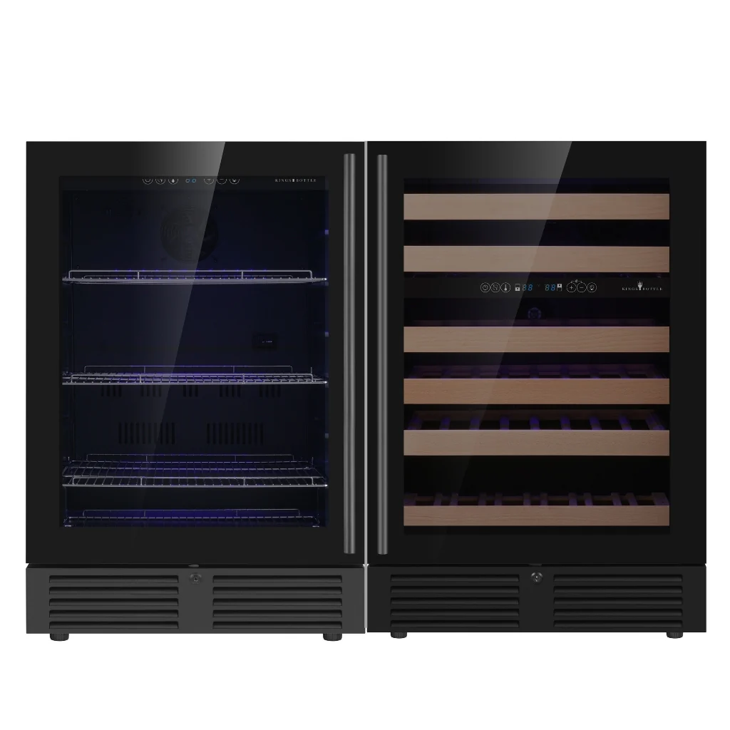 KingsBottle 48" Ultimate Under-Bench Wine & Bar Refrigerator Combo (3-Zone Cooling)