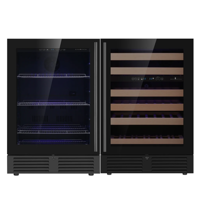 KingsBottle 48" Ultimate Under-Bench Wine & Bar Refrigerator Combo (3-Zone Cooling)
