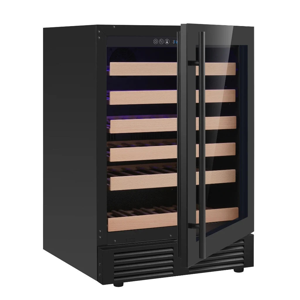KingsBottle 24″ Under‑Counter Single‑Zone Wine Cooler with Low‑E Glass Door