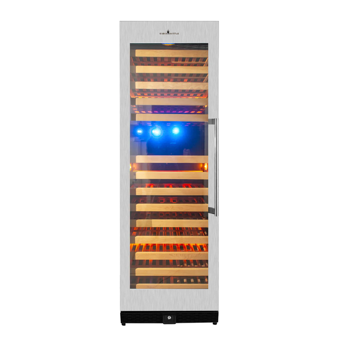 KingsBottle Tall Large Dual‑Zone Wine Refrigerator – Stainless Steel Trim