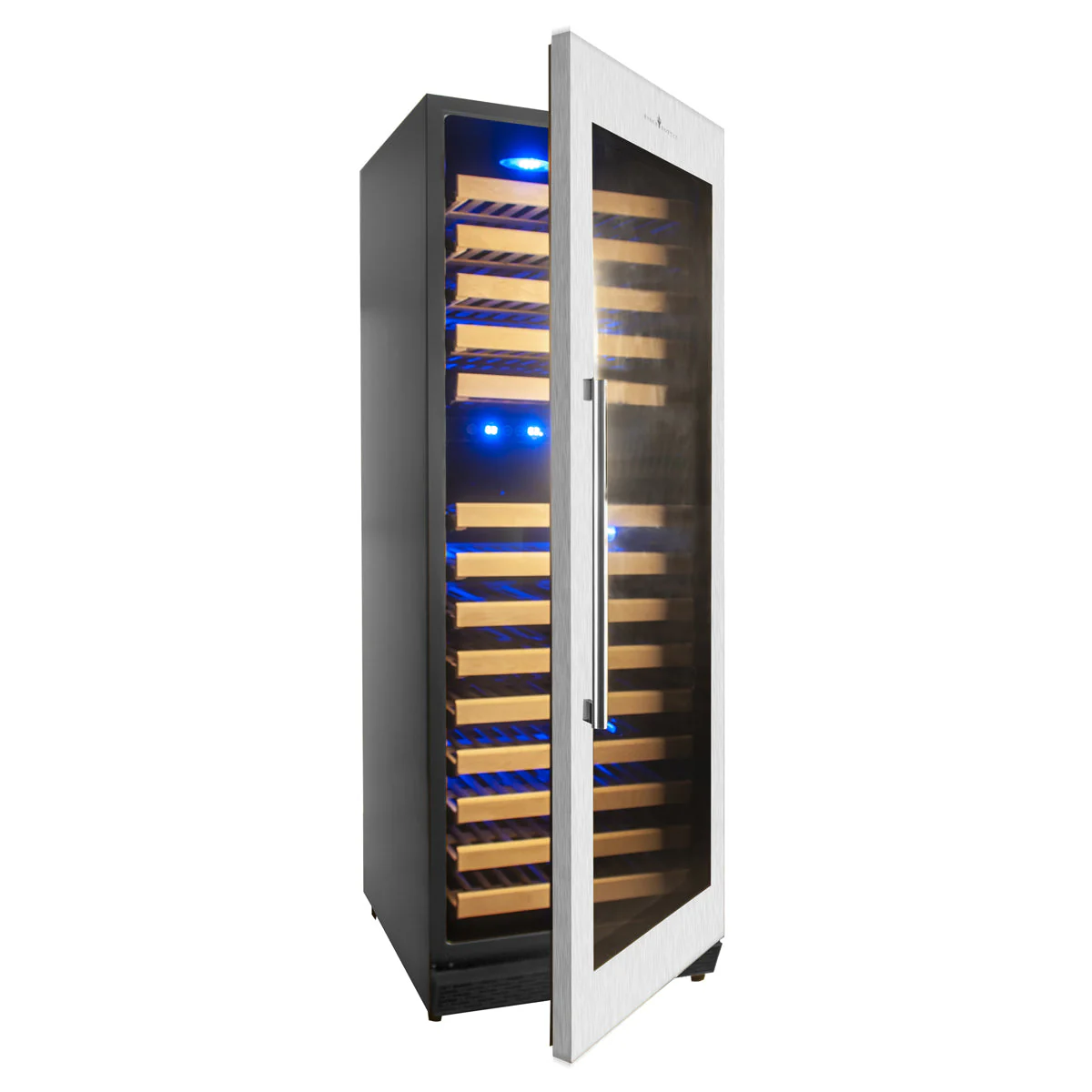 KingsBottle Tall Large Dual‑Zone Wine Refrigerator – Stainless Steel Trim
