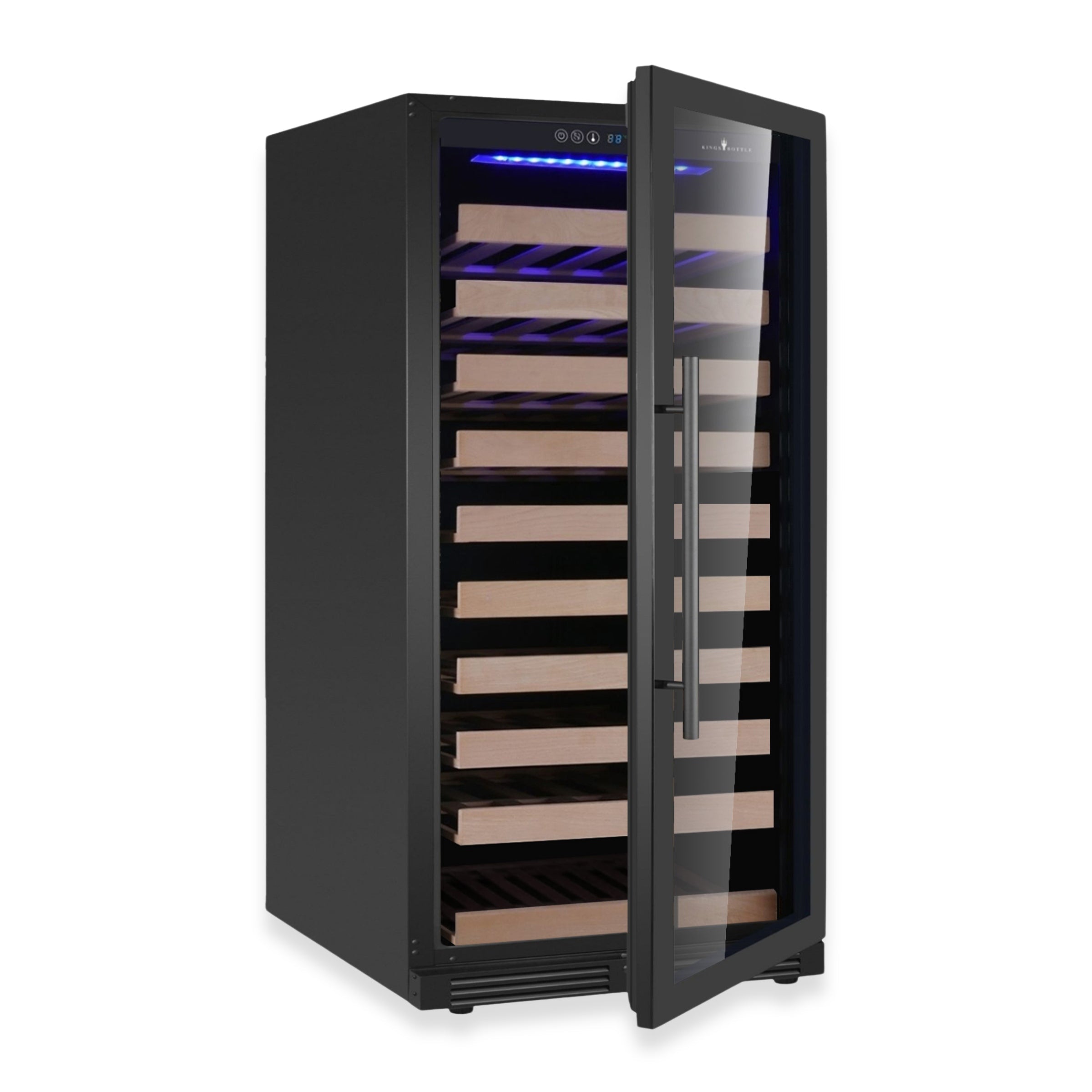 KingsBottle 47‑Inch Height Single‑Zone Wine Cooler with Low‑E Glass Door