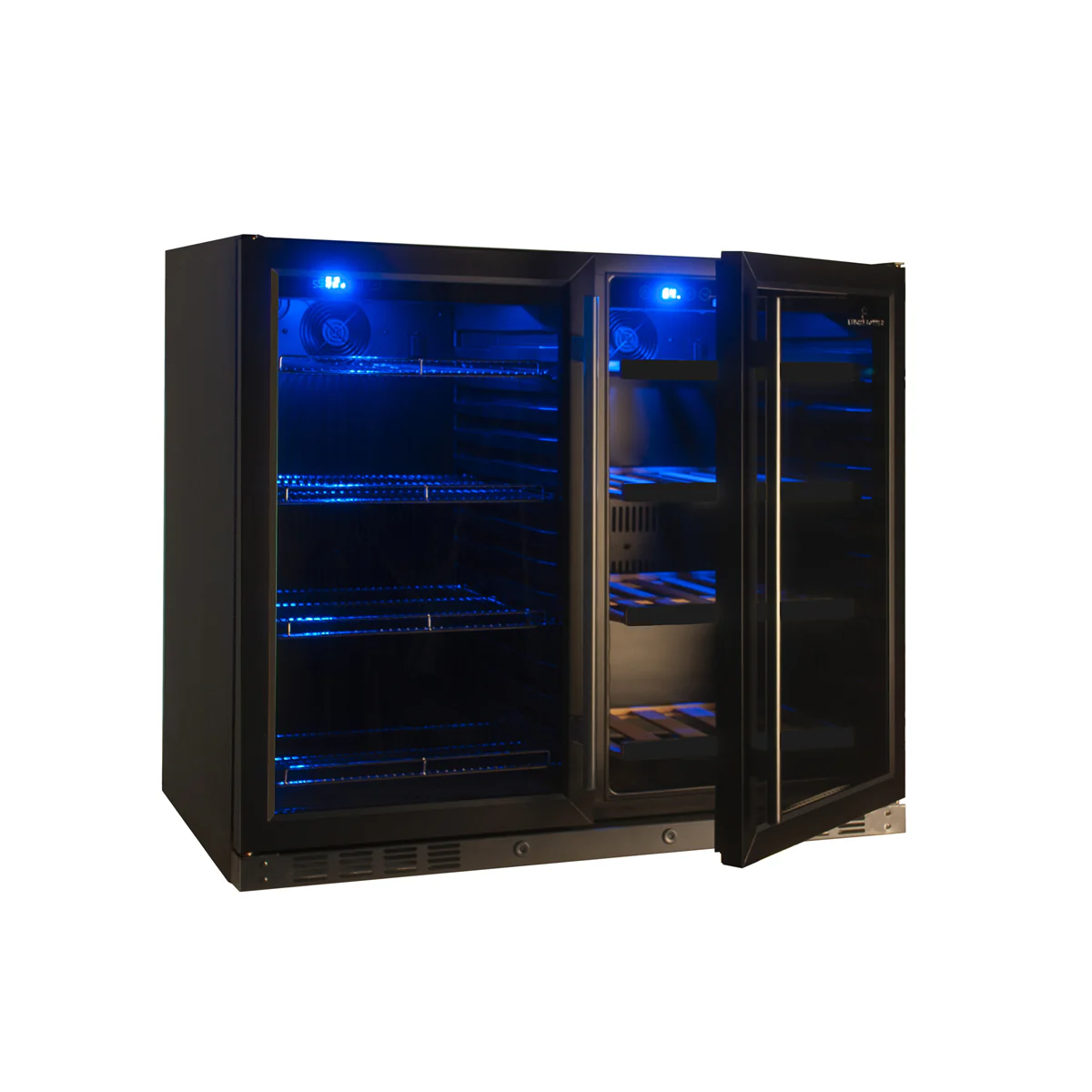 KingsBottle 39″ Under‑Counter Wine & Beer Fridge Combo