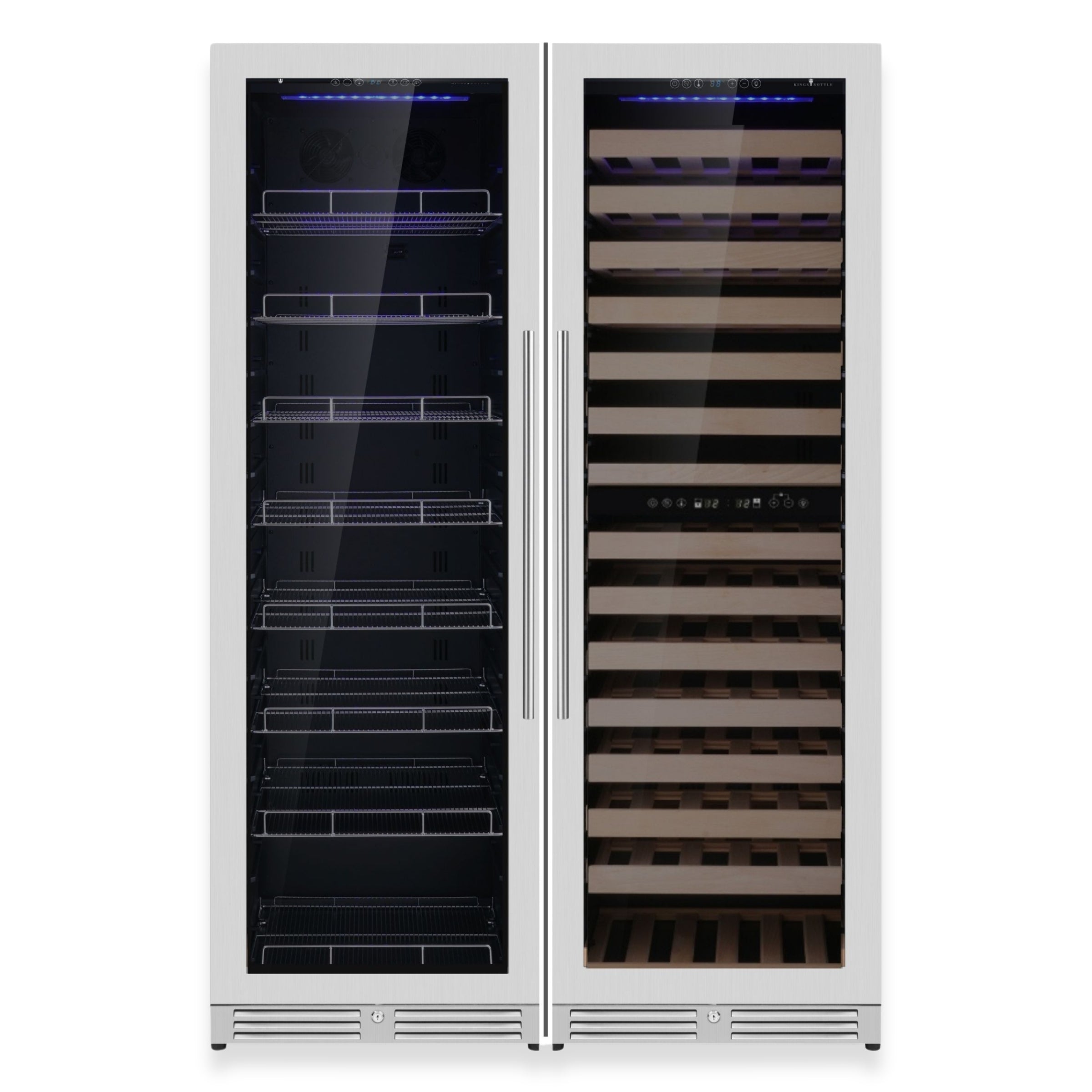 KingsBottle Upright Wine & Beverage Cooler Combo with Low‑E Glass