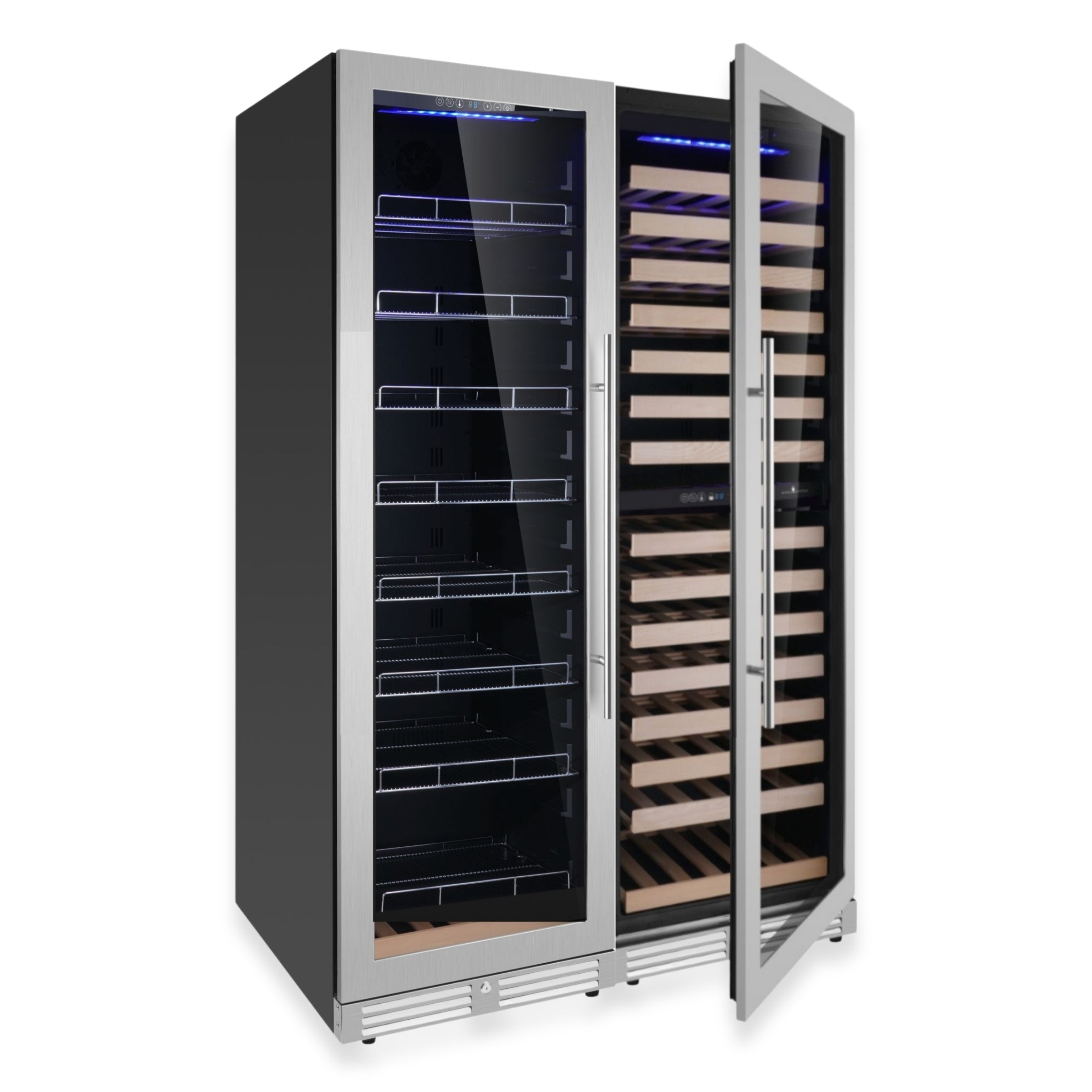 KingsBottle Upright Wine & Beverage Cooler Combo with Low‑E Glass