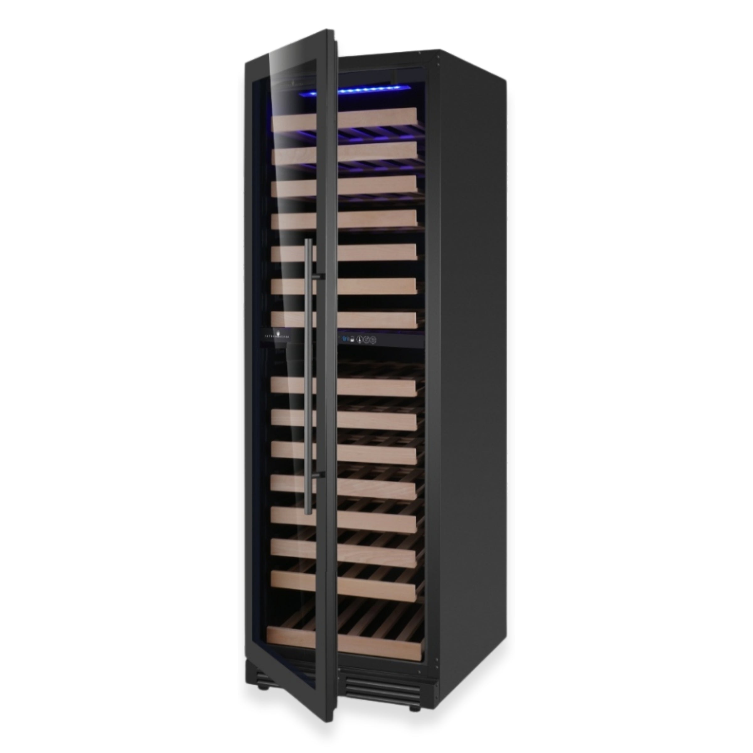 KingsBottle Upright Dual‑Zone Large Wine Cooler with Low‑E Glass Door
