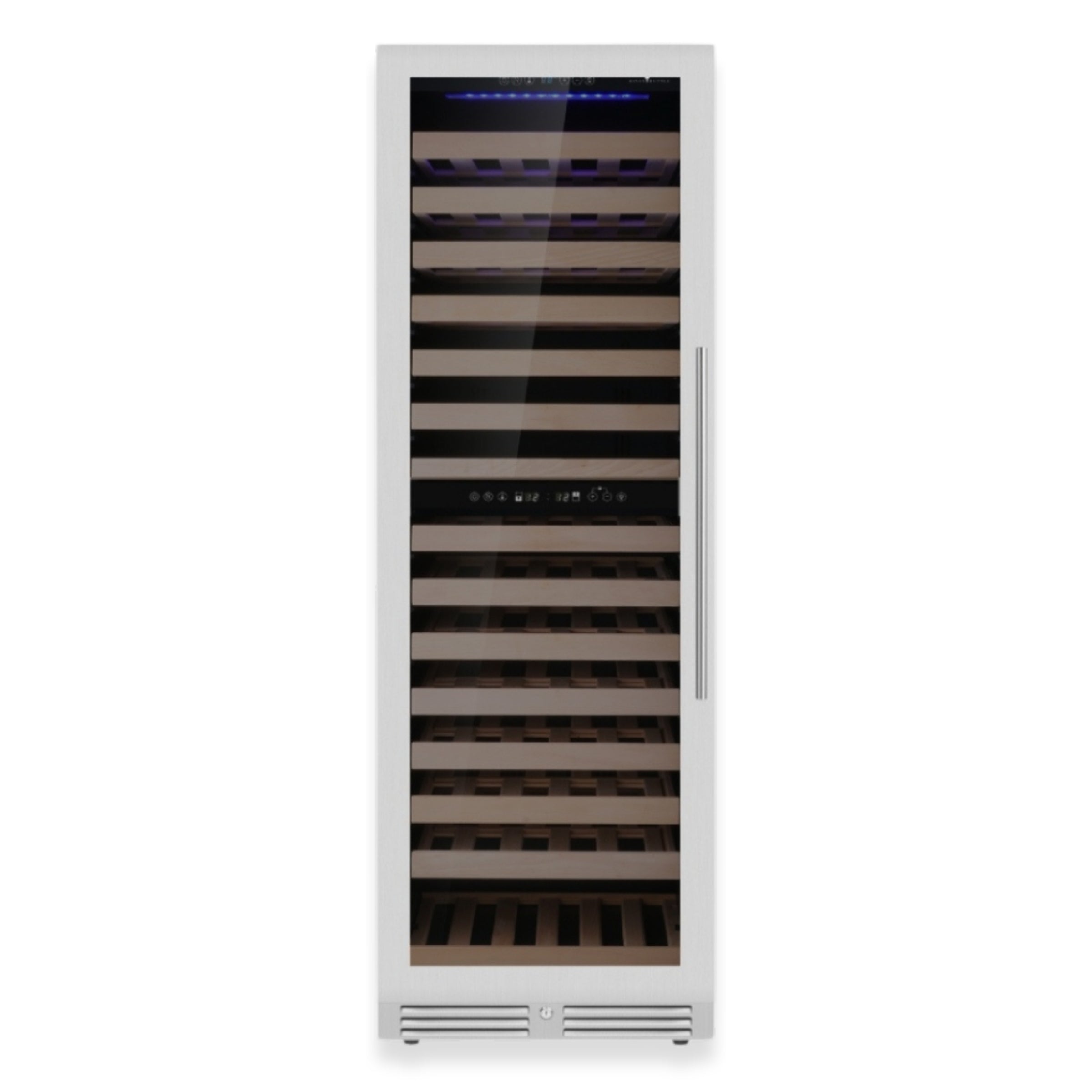 KingsBottle Upright Dual‑Zone Large Wine Cooler with Low‑E Glass Door