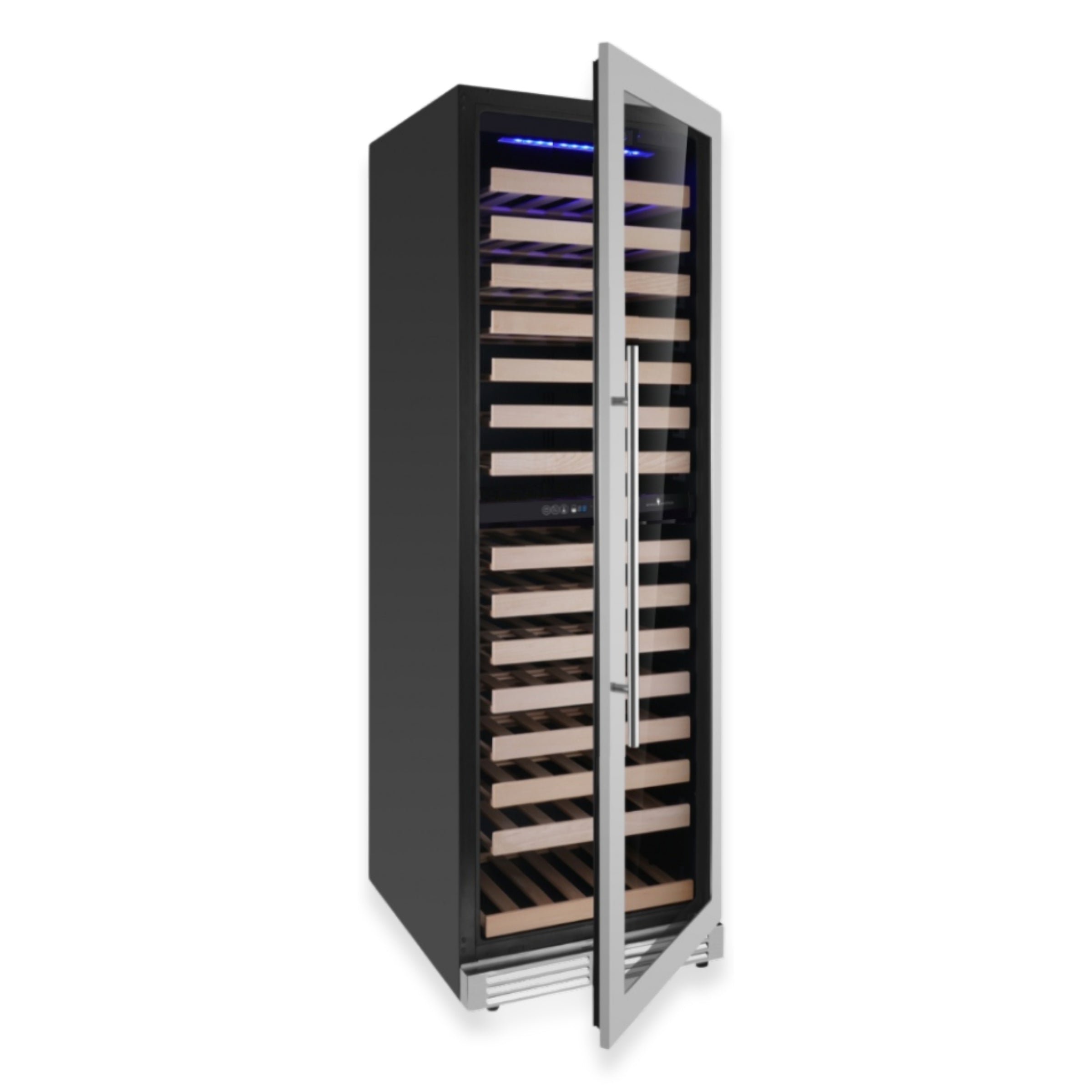 KingsBottle Upright Dual‑Zone Large Wine Cooler with Low‑E Glass Door