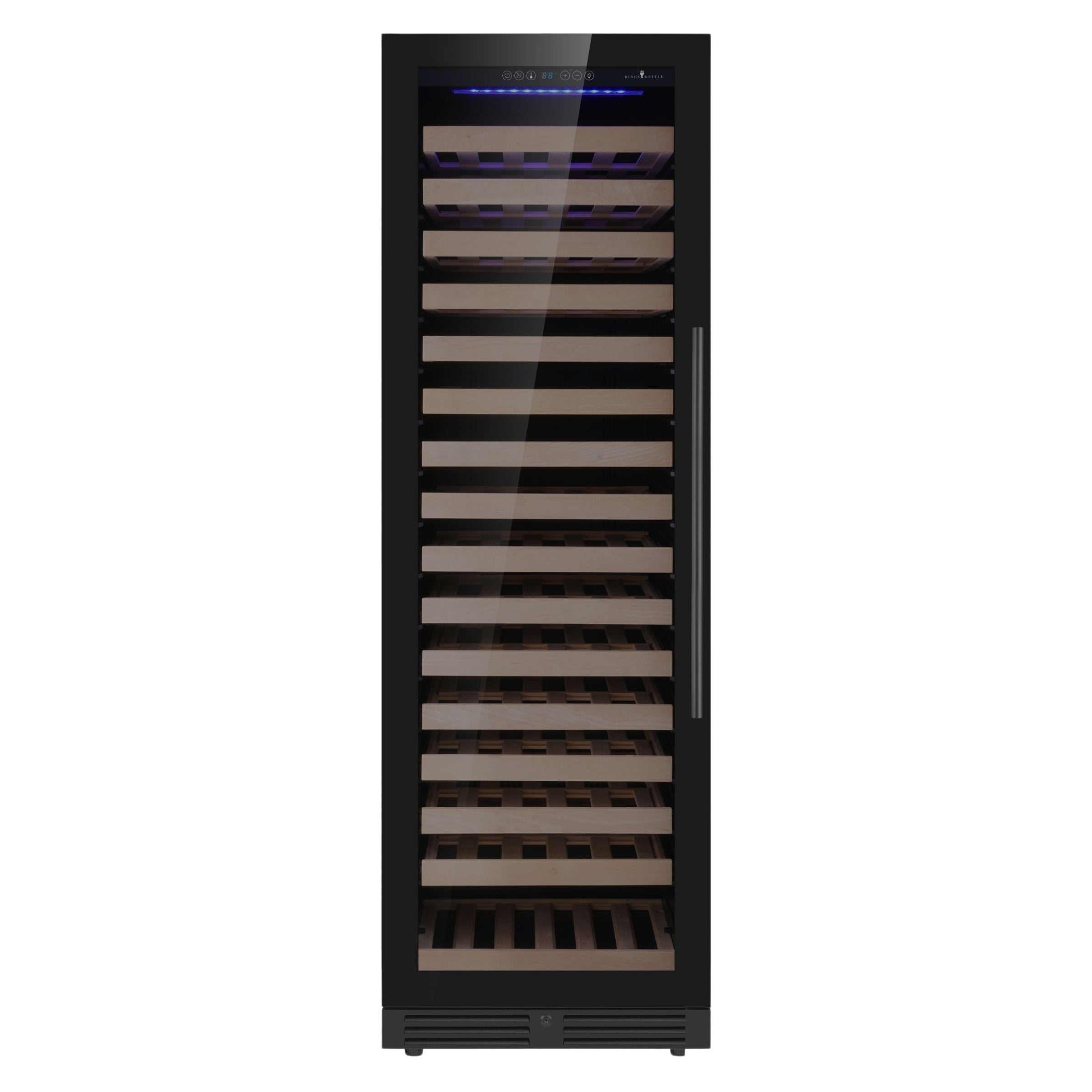 KingsBottle Upright Single‑Zone Large Wine Cooler with Low‑E Glass Door