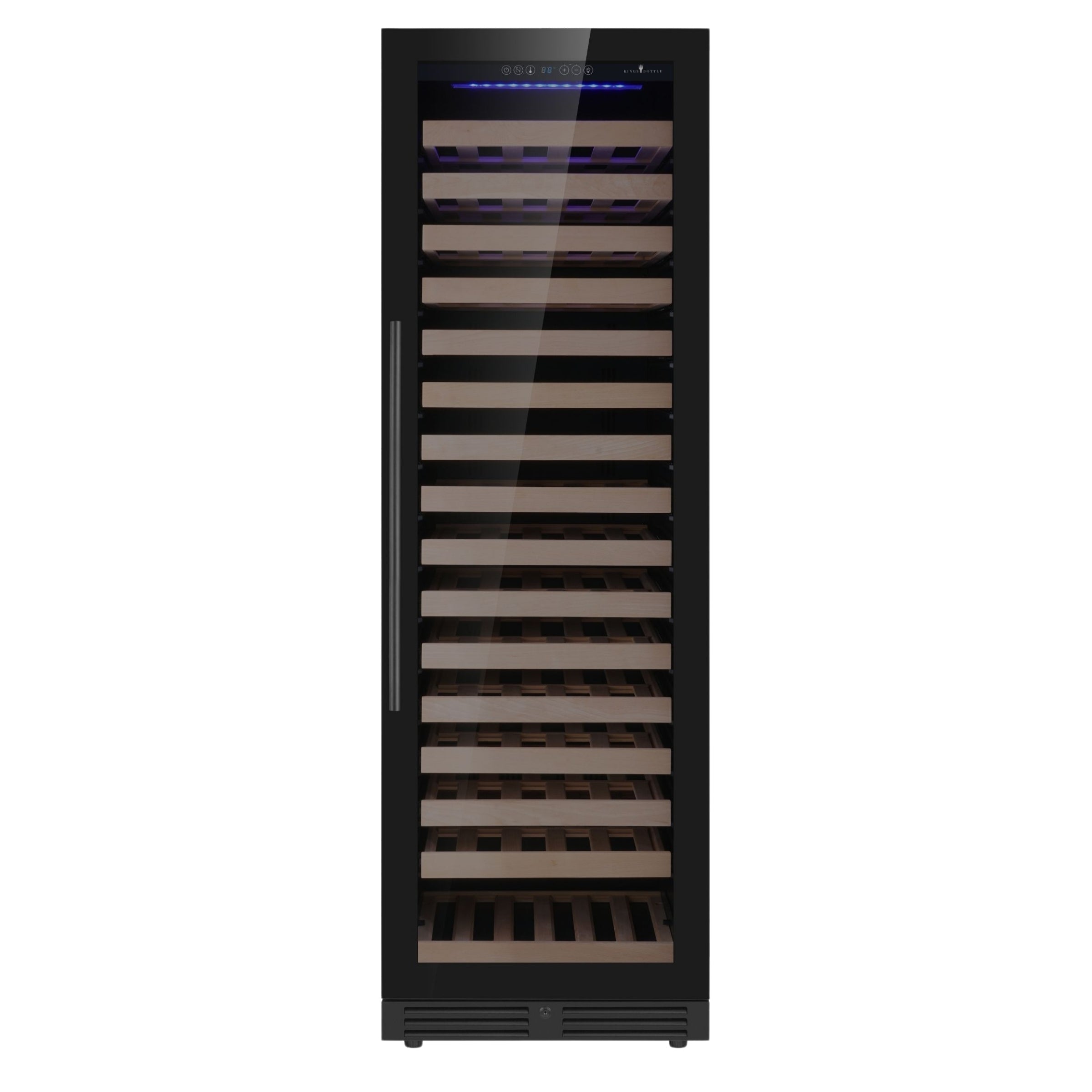 KingsBottle Upright Single‑Zone Large Wine Cooler with Low‑E Glass Door