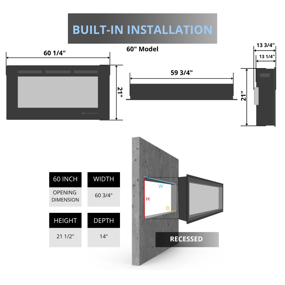 Sustainable Hearth Signal 3-Sided Linear Electric Fireplace