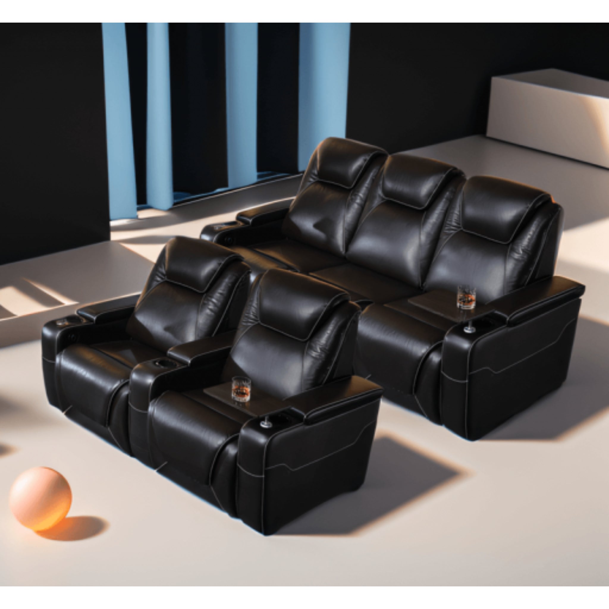 Linsen Seating LS‑886 Home Cinema Room Sofas with Tray Table