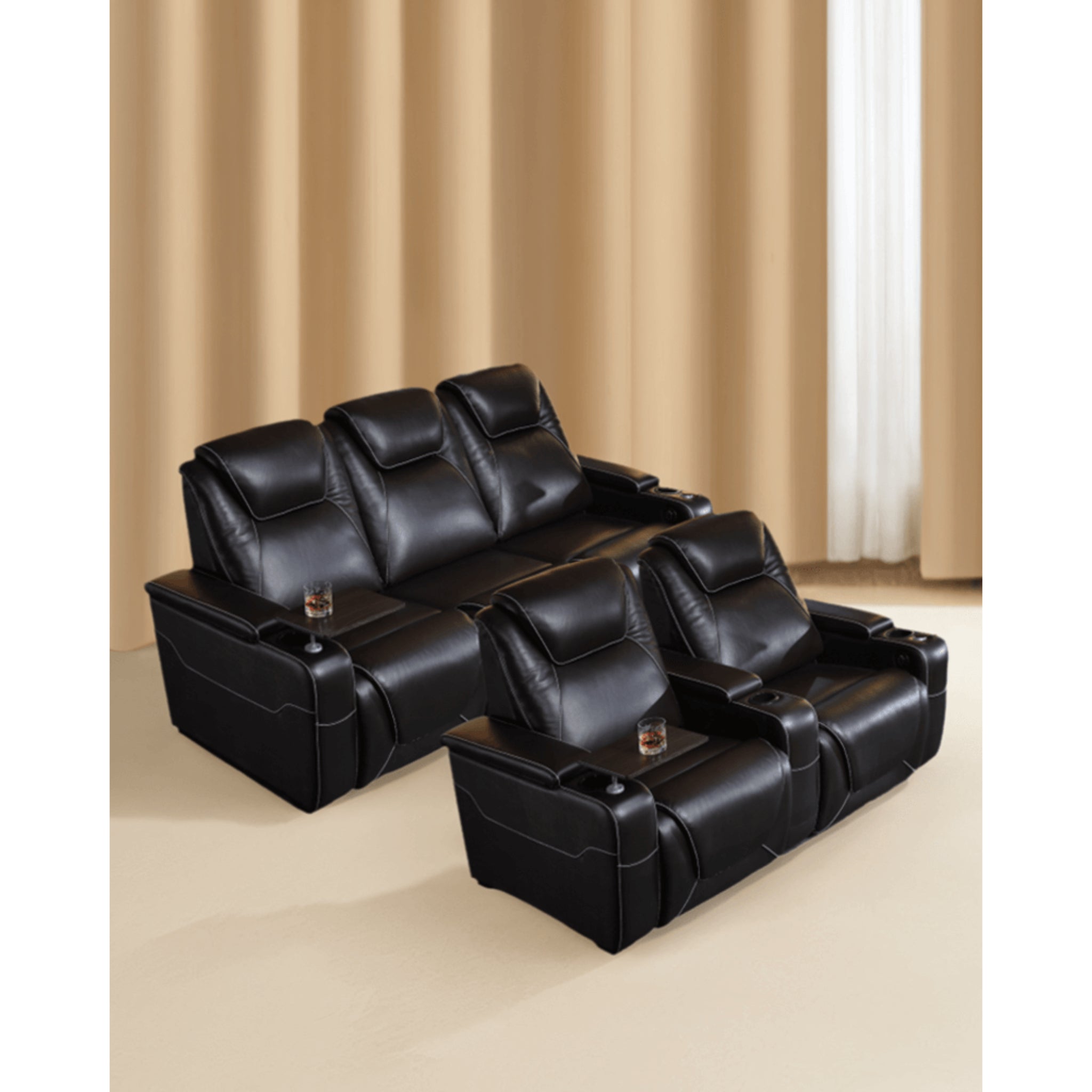 Linsen Seating LS‑886 Home Cinema Room Sofas with Tray Table