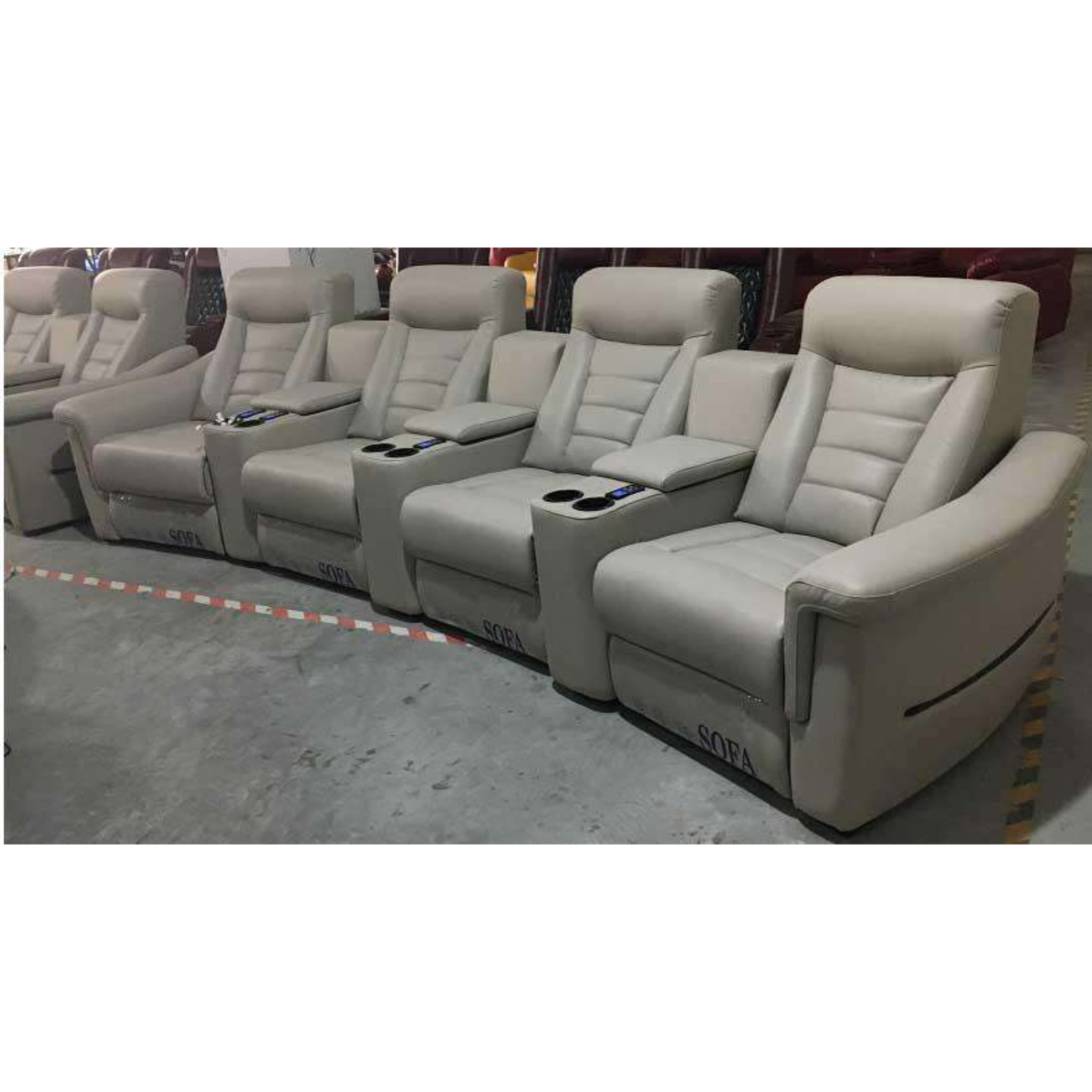 Linsen Seating LS‑876 Curved Home Theater Seating with Console