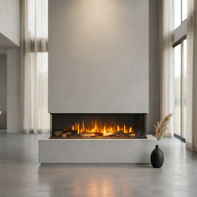 Sustainable Hearth Signal 3-Sided Linear Electric Fireplace — Studio Shot