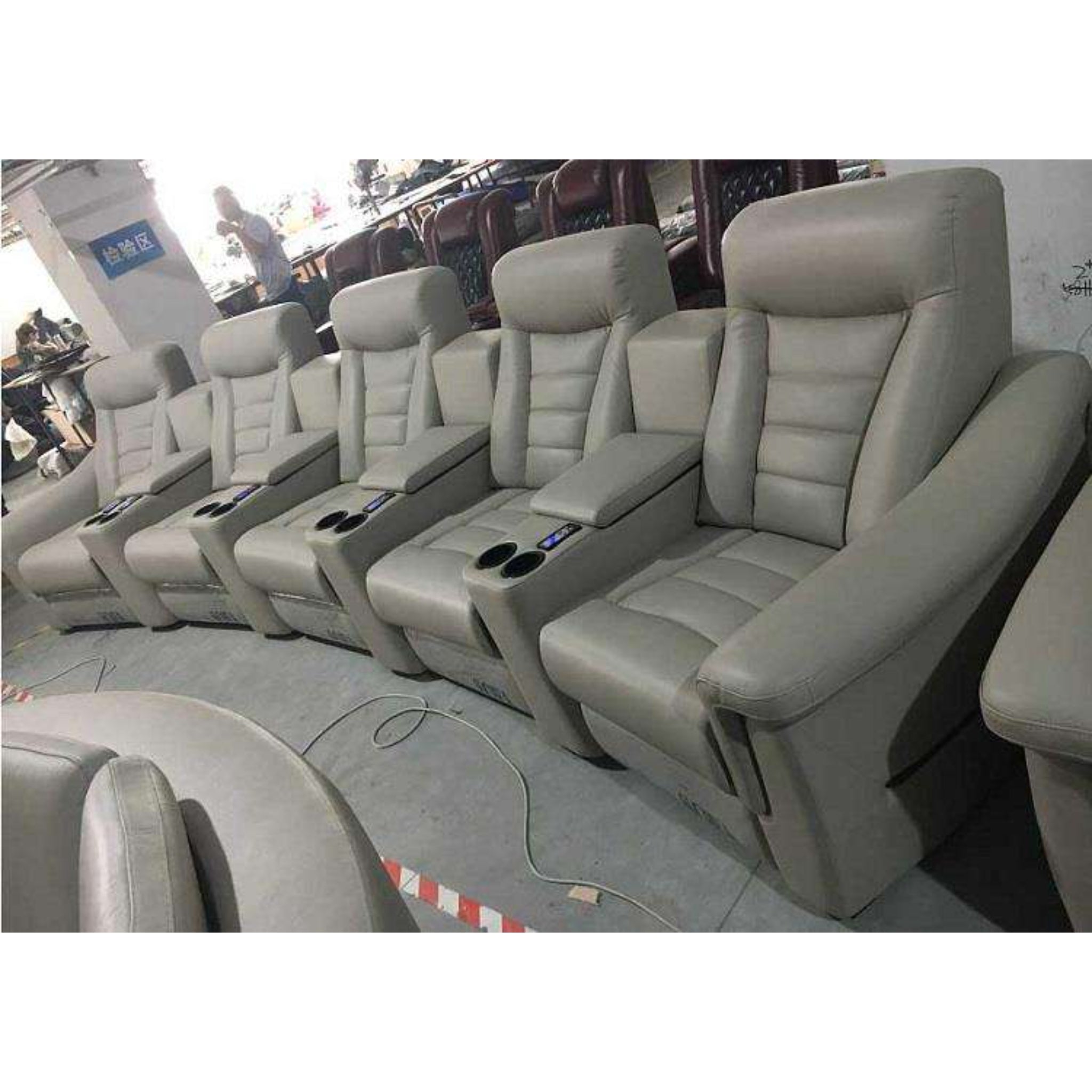 Linsen Seating LS‑876 Curved Home Theater Seating with Console